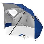 Sport-Brella Premiere Portable Sun Umbrella, Multi-purpose Garden Umbrella, Easy Folding Setup, 243 cm, 1 Piece, Perfect for Outdoor Activities, Beach, and Garden Use, UV Protection-Blue
