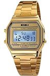 PASOY Men's Digital Gold Stainless 