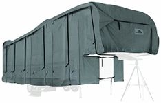 Camco ULTRAGuard 22-24-Ft 5th Wheel Trailer RV Cover | Features Zipper Entry Doors & Covered Air Vents | Crafted of Spunbond Polypropylene | Storage Bag for RV Storage and Organization (45750)