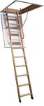 BPS® Deluxe Wooden Loft Ladder | Twin Safety Handrails | Folding Attic Ladder | EN14975 Certified | Heavy Duty 150kg Weight Rating | Insulated Hatch Door | Spring Assisted | Frame 1300 x 545mm