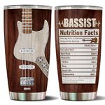 WONWIX Bassist Tumbler Bass Player Gifts for Women Men 20oz Insulated Stainless Steel With Lid Christmas Birthday Coffee Mug Travel Cup Water Bottle Gift For Guitarist Guitar Lover Musician