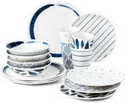 Lenox Blue Bay Melamine 16-Piece Dinnerware Set, 9.13 LB, 0