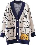 Arssm Cat Sweater for Women Oversiz