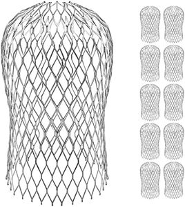 Laicky 10 Pack Gutter Downspout Guards 3.5 Inch Adjustable Aluminium Filter Strainer, Expandable Gutter Strainer for Preventing Blockage Leaves Debris Drain Net Cover Gardening Tools