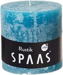 Spaas Rustic Unscented Pillar Candle 100/mm, 75 Hours, Turquoise