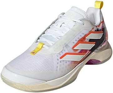 adidas Women's Avacourt Tennis Shoe, White/Orange/Purple, 7.5