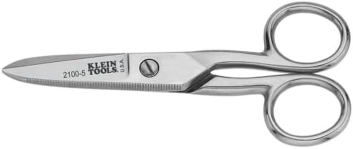 Klein Tools Electrician's Scissors 2100-5, Silver Metallic