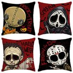 Yarcooly Halloween Pillow Covers Halloween Horror Classic Movie Decorative Throw Pillow Case Trick or Treat Sam Scream Grim Reaper Decor Halloween Decorations for Home Party