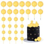 Gyufise 30Pcs Balls Cake Topper Foam Ball Cake Picks Mini Balloon Cupcake Insert Bubble Balls DIY Decoration for Baby Shower Wedding Anniversary Kids Birthday Party Cake Decorations Yellow