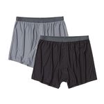 ExOfficio Men's Give-n-go 2.0 Boxer 2 Pack Shorts, Steel Onyx/Black, L