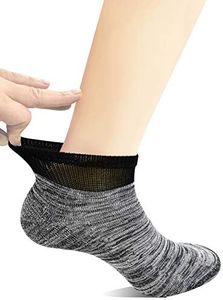 Yomandamor Men's 5 Pairs Bamboo Blend Cotton Seamless Toe Socks with Cushion Sole (Size 10-13)(Black)