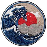 Great Wave off Kanagawa Patch Embroidered Applique Badge Iron On Sew On Emblem