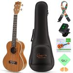 Hricane Tenor Ukulele 26inch Professional Ukelele For Beginners, UKS-3 Sapele Hawaiian Ukele Set with Bag & Digital Tuner & Strap & 4 Strings & Pick & Cleaning Cloth