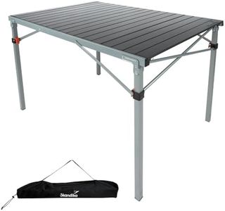 Skandika Aluminium Klapptisch Maikku | Alu Campingtisch für 6 Personen, 80 kg Traglast, 107 x 70 x 70 cm, wasserfest, klappbar, leicht, einrollbare Tischplatte | Falttisch für Garten, Angeln (Grau)