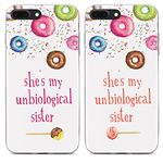 Funny Best Friend Forever Stuff Bff Gifts For Girl Couple Matching Cases-She's My Unbiological Sister Donuts Bumper Matching Stuff iPhone 5s SE Cases