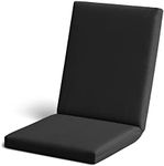 Waterproof High Back Chair Cushion for Garden Chairs, Indoors/Outdoors Patio Seat Pad | Water-Resistant Material | Soft, Durable, and Comfy | Lightweight, Foldable, Easy to Clean (Black)