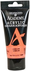 Grumbacher Academy Acrylic Paint, 75ml/2.5 Ounce Plastic Tube, Vermillion (C224P)