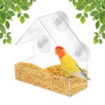 WUBAYI Window Bird Feeder,Acrylic Clear Bird Feeder Bird Feeder Window with 4 Suction Cups House Shape Design Bird Window Feeder Bird Feeders for Garden Outdoor Backyard Little Birds