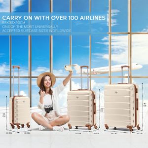 Flight Knight 3-Piece ABS Luggage Set – Lightweight 4-Wheel Suitcases