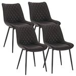 WOLTU Dining Chairs Set of 4 Kitchen Counter Chairs Lounge Leisure Living Room Corner Chairs Anthracite Leatherette Reception Chairs with Backrest and Padded Seat