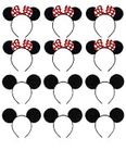 12 Pack Mouse Ears Mickey Mouse Ears headband Minnie Mouse Birthday Decorations for Boys or Girls Birthday Party