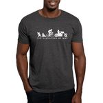 CafePress - Evolution of Man Motorcycle Rider Chopper T-Shirt - Classic Cotton T-Shirt Charcoal