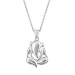 Parnika (Formerly MJ 925 Pure 92.5 Sterling Silver Divine Pendant for Boys Girls, Men & Women | God Dollar Locket | Gift For Her n Him | (Ganesha)