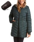 Jessica Simpson Women's Winter Coat - Long Length Packable Quilted Puffer Jacket - Heavyweight Insulated Parka Coat (S-XL), Forest Green, Small