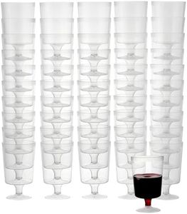 MATANA 200 Clear Hard Plastic Wine Glasses (160ml) - One Piece - Sturdy & Reusable Wine Cups for Cocktails, Dessert, Wine Tasting - Ideal for Birthdays, Weddings, Christmas, BBQ, Picnic, Parties
