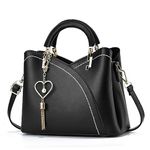 Xiaoyu Small Purses and Handbags for Women Fashion Crossbody Bag Lightweight Shoulder Bag Top Handle Satchel Purse, Black