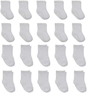 Little Me 20-Pack Newborn Baby Infant & Toddler Unisex Socks, For Baby Girl or Boy, 0-12 & 12-24 Months, Assorted Size Pack, White, 6-24 Months