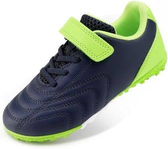 Stelle Boys Girls Indoor Soccer Shoes Kids Turf Shoes Baseball/Softball Futsal Athletic Cleats for Toddler/Little/Big Kid（Navy,2ML）