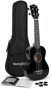 Martin Smith Soprano Ukulele with Ukulele Bag & Chord Book - Black