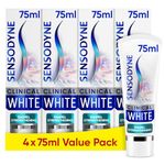 Sensodyne Toothpaste Clinical White, Teeth Whitening Toothpaste for Sensitive Teeth, Enamel Strengthening, Extra Fresh, Multipack 4 x 75ml