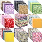 Preboun 1500 Pcs 4 x 4 Inches Cotton Fabric Square Bulk Precut Craft Fabric Bundle Floral Patterns Sewing Quarters Fat Flower Fabric Quilting Patchwork for DIY Craft Sewing Clothing Scrapbooking