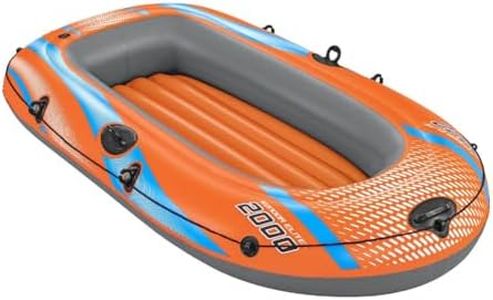 Bestway Inflatable Boat, Kondor Elite 2000, One-man Raft Heavy Duty Handles, Interlocking Valves 1.96m x 1.06m / 6’5” x 42”, Orange, Blue and Grey