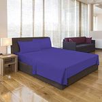 Indian Kingdom Royal Blue Cotton Bedsheet with Pillow Covers 500TC with 100% Organic Cotton Bedsheet Super King Size with 4 Standard Pillow Cover (20x30 Inches)