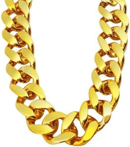 PinCute Men's Gold Chain Necklace, 36 inches Big Chunky Necklace Fake Gold Chain, Plastic Hip Hop Rapper Chain, 80s 90s Punk Style Necklace Costume Jewelry (36 Inch)