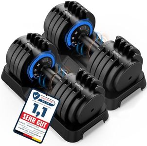 DH FitLife Haltères Réglables 25 kg – 4 à 25 kg – 10 Niveaux de Poids – Haltères Courts avec Disques – Poids Variables 10 en 1 (25KG X 2)