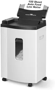 Wingwise 150 Sheet Auto-Feed Paper Shredder, Micro Cut P-5 Super High Security (5/64 x 19/32 inches), Large 6-Gallon Bin, 20 Mins Continuous Run, 55dB Ultra-Quiet for Home Office Use, White