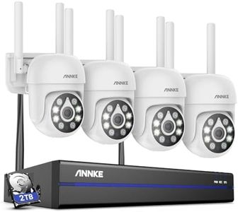 ANNKE 5MP Kit de Surveillance sans Fil, 10CH 5MP NVR avec 4 PT Caméras de Surveillance WiFi(Panoramique 350°, Vertical 90°), Détection Humaine Intelligente, Audio Bidirectionnel,Vision Nocturne, 2To