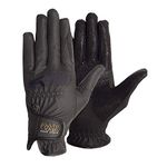 AK Horse Riding Gloves with Super Grip Unisex Equestrian Glove For All Season (Black, S)