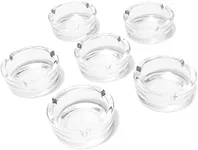 Juvale 6 Pack Bulk Clear Glass Ashtrays for Cigarettes and Cigars, Outdoor and Indoor Use (4 x 1.5 In)