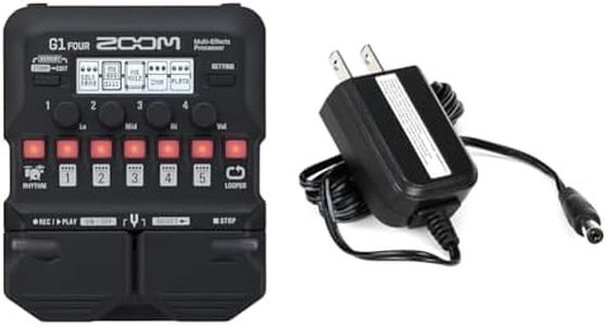Zoom G1 FOUR Guitar Multi-Effects Pedal with 60+ Effects, Amp Modeling, Looper, Rhythm Section, Tuner and Zoom AD-16 9V AC Power Adapter