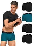 XYXX Men's Underwear Shuffle IntelliSoft Antimicrobial Micro Modal Trunk Pack of 5 (Black;Black;Black;DEEP SEA Blue;DEEP SEA Blue; M)