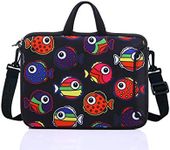 10-Inch Laptop Shoulder Sleeve Case and Tablet Bag for most 9.7" 10" 10.1" 10.2" Ipad/Notebook/eBook/Readers (black red fish)