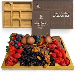 Lukata Grazing Board - Small Charcuterie Board for Snacks Cheese & Appetizers - Durable Bamboo Serving Platter for Parties Guests Picnics - 32cm x 22cm x 2cm