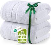 Utopia Towels - Premium Jumbo Bath Sheet (90 x 180 cm, 2 Pack) - 100% Ring Spun Cotton Highly Absorbent and Quick Dry Extra Large Bath Sheet - Super Soft Hotel Quality Towel (White)