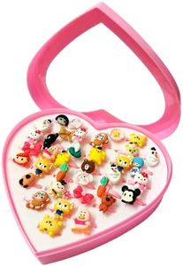 SUPER TOY Adjustable Finger Ring for Girls - 36 Pcs