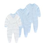 Chamie Baby Sleepsuit Romper Long Sleeve for Baby Boys and Girls,Double Zipper and Neck Protection, 0-3m/3-6m/6-9m/9-12m